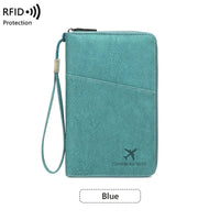 RFID Blocking Polyurethane Passport Holder with Zipper