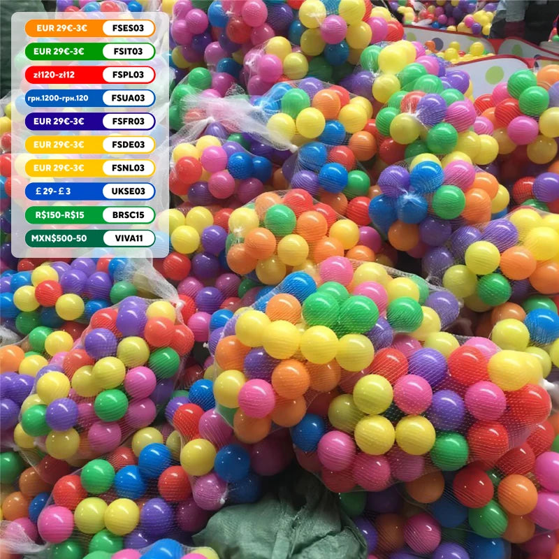 100 Colorful Soft Plastic Balls for Children, 5.5mm