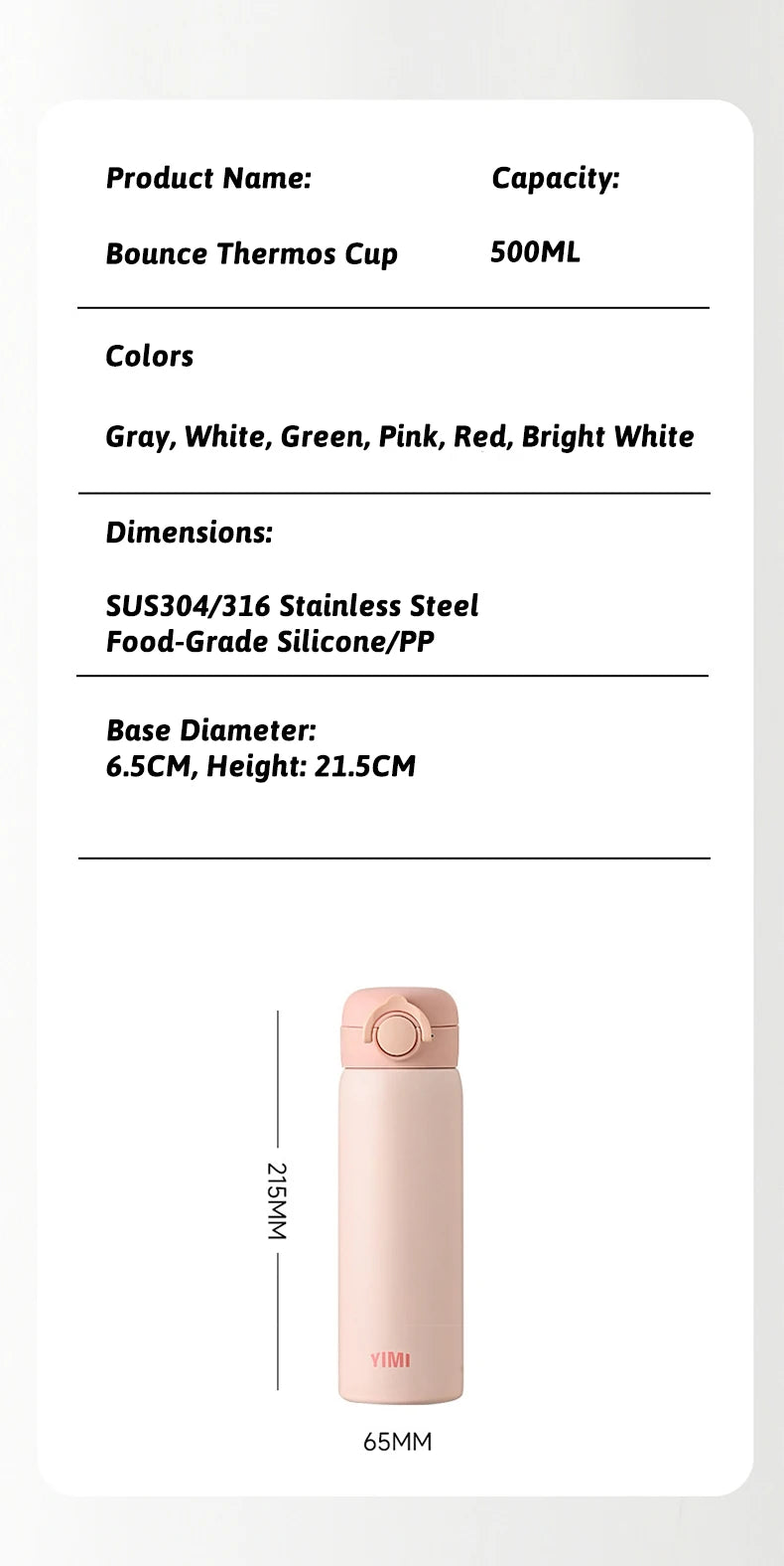 500ML Thermos Bottle Vacuum Flasks Tumbler 316 Stainless Steel Thermal Water Bottle Keep Hot And Cold Insulated Cup Drinkware - Buy online at  Vibe In Cart.