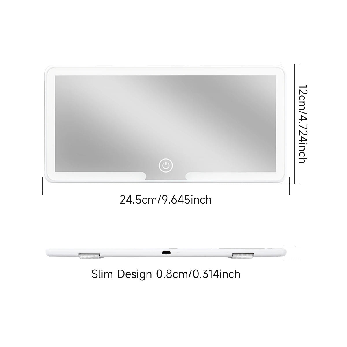 Car Interior Mirrors Sun Visor Plate LED HD Makeup Mirror for Girls Women Rechargeable Fill Light Universal Thin Vanity Mirror - Buy online at  Vibe In Cart.
