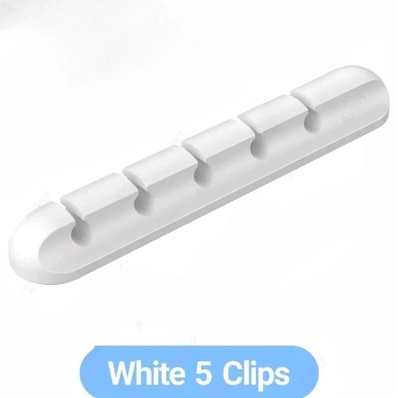 Silicone Desktop Cable Organizer and Wire Holder with Irregular Shape