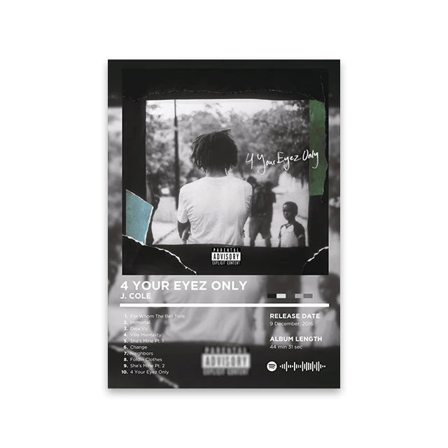 Unframed Retro Rapper Album Cover Canvas Wall Art Print