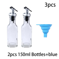 Glass Olive Oil Dispenser Bottle with Silicone Funnel for Kitchen