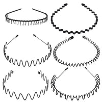 6/1pcs Fashion Metal Hair Band for Men Women Unisex Black Waved Hair Head Hoop Sports Headband Hairband Hair Accessories - Buy online at  Vibe In Cart.