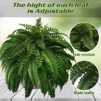 Realistic Boston Ferns 57cm/67cm Artificial Boston Fern Plants 38 Leaves UV Resistant Fake Ferns Greenery for Door Porch Decors - Buy online at  Vibe In Cart.
