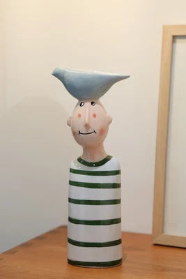 Modern Ceramic Tabletop Vases Set with Heights 21cm and 25.5cm