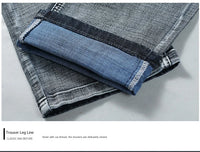 Men's Slim Straight Fit Washed Stretch Jeans in Blue and Black