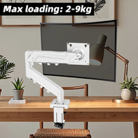 Adjustable Gas Spring Single Monitor Arm for 13-32 Inch Screens with Clamp Stand