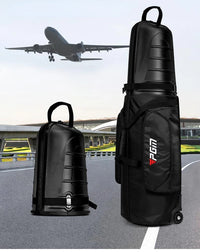 Hard Shell Nylon Golf Bag, Black, 38x34x134cm