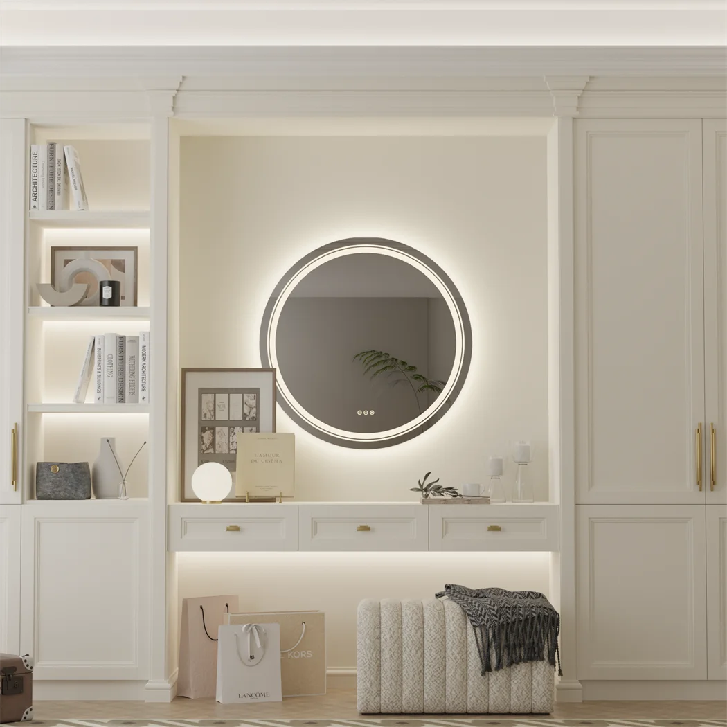 LUVODI Round Illuminate Bathroom Mirror Circle Washroom Toliet Wash Basin Fogless Vanity Mirror Waterproof - Buy online at  Vibe In Cart.