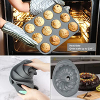 Silicone Bread Muffin Mold Heat Resistant Oven Pan Non-Stick Kitchen Bakeware Cake Pan Set 3D Cake Mold Pastry Baking Loaf Tool - Buy online at  Vibe In Cart.