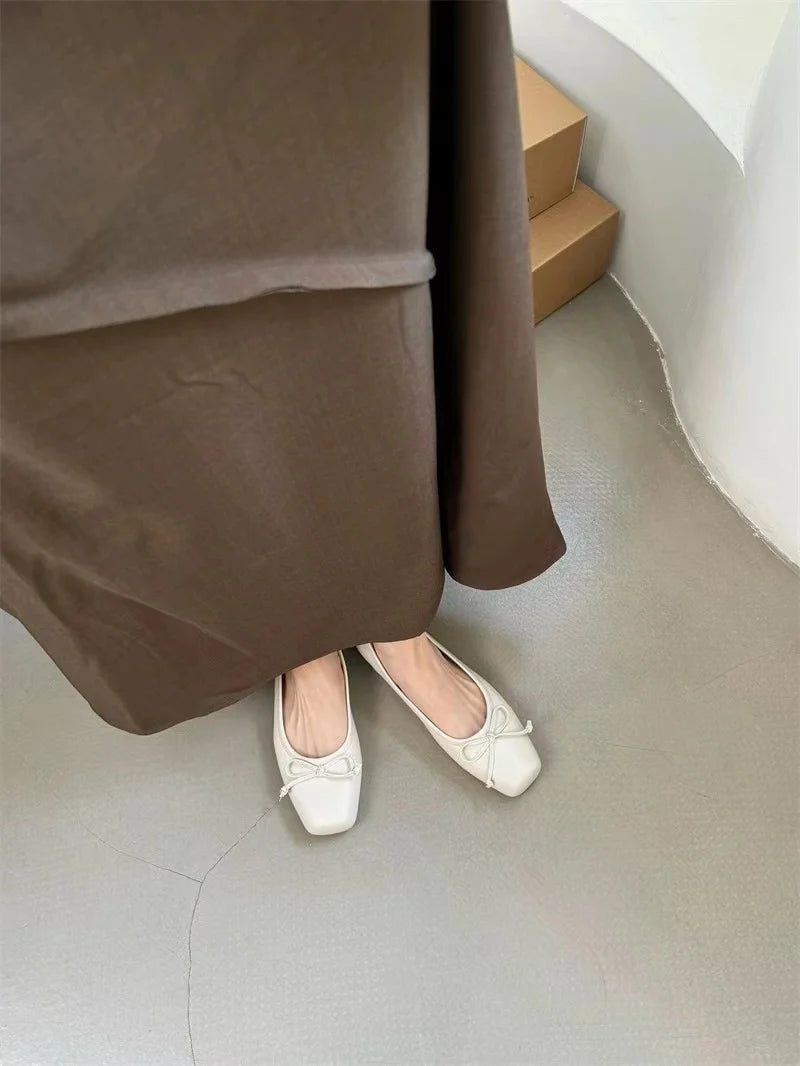 Bowtie Flat Shoes Women Ballerinas Square Toe Slip on Ballet Flats Lazy Loafers Moccasins Ladies Casual Comfort Shoes 2024 - Buy online at  Vibe In Cart.
