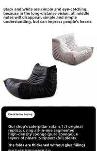 Togo caterpillar sofa balcony leisure bedroom living room reclining sleeping lazy sofa cream wind single recliner - Buy online at  Vibe In Cart.