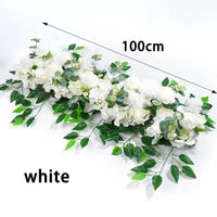 100cm Luxury White Rose Artificial Flower Row Wedding Table Centerpiece Flowers Backdrop Wall Arches Decor Party Stage Floral - Buy online at  Vibe In Cart.