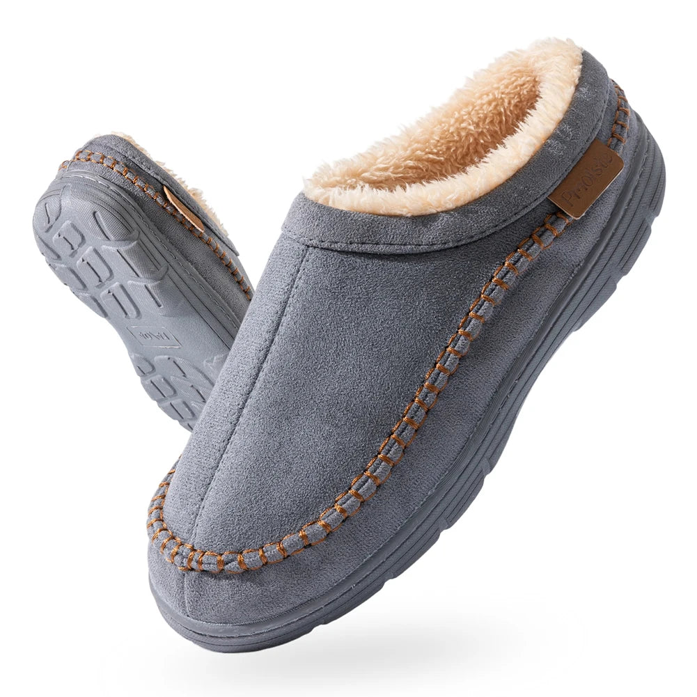 Pmoiste Soft Faux Suede House Slippers Men Comfortable Warm Cushion Designer Mark Line Living Room Shoes Slip-on Winter Indoor - Buy online at  Vibe In Cart.
