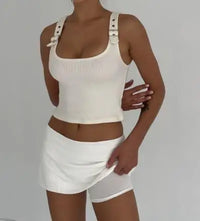 Women's Mini Skorts Casual Stylish Simple Solid Low Rise Short Skirt for All Seasons - Buy online at  Vibe In Cart.