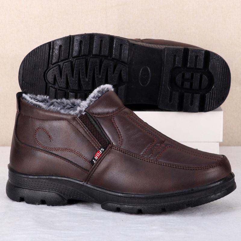 Shoes for Men 2023 Winter Fashion Non-slip Cotton Shoes Men's Thickened Leather Waterproof Casual Snow Boots Zapatillas Hombre - Buy online at  Vibe In Cart.