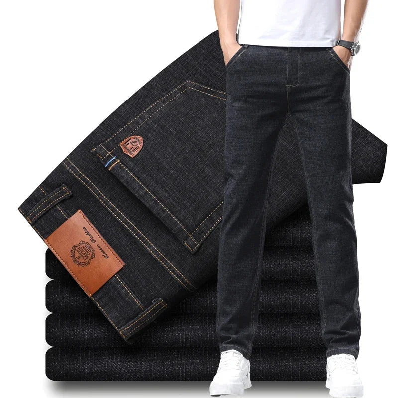 Fashion Men Jeans Stretch Straight Leg Casual Slim Fit Denim Pants Male Brand Luxury Design Business Classic Trousers Large Size - Buy online at  Vibe In Cart.