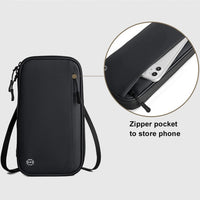 Polyester Crossbody Travel Wallet Passport Holder Bag