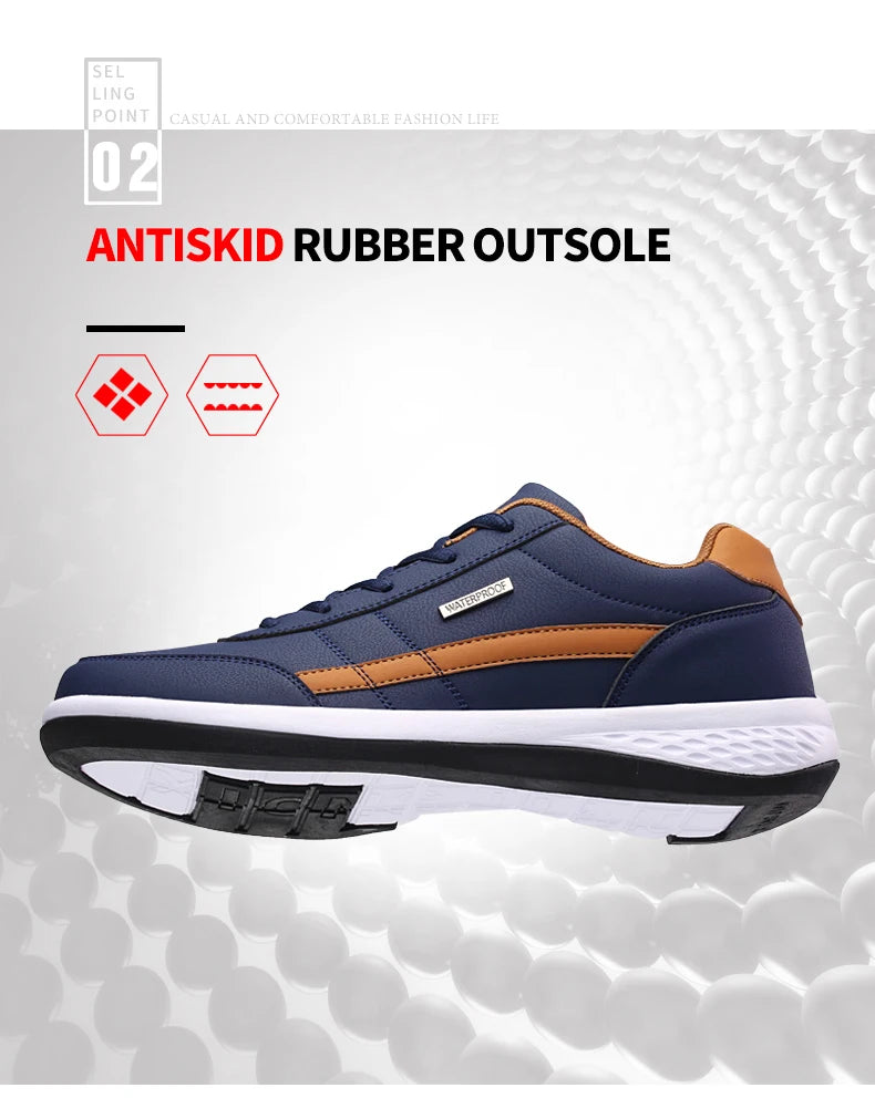 Leather Men Shoes Sneakers Trend Casual Shoe Italian Breathable Leisure Male Sneakers Non-slip Footwear Men Vulcanized Shoes - Buy online at  Vibe In Cart.