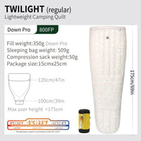 Down Sleeping Bag with Duck Down Filling, Nylon Fabric, -10C Rating