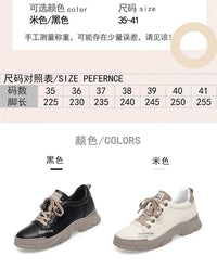 2024 Spring Non-slip Soft Leather Sneaker Trekking Footwear New Women's Thick-soled Lace-up Leisure Skateboard Sports Shoes - Buy online at  Vibe In Cart.