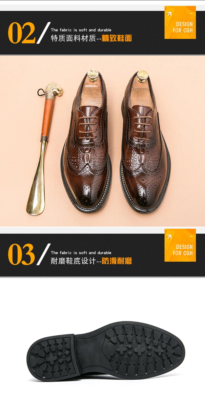 Men Suit Casual Shoes Luxury Men Brogue Dress Shoes Formal Business Leather Shoes Men Brown Wedding Italian Banquet Shoe Size 46 - Buy online at  Vibe In Cart.