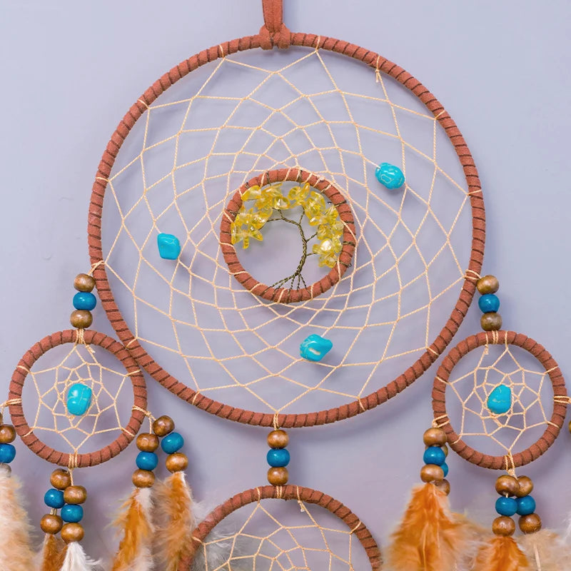 Dream Catcher Vintage Wind Chime Hanging Ornament Home Decor Indian Natural Stone Tree of Life Dream Catcher Wall Decor - Buy online at  Vibe In Cart.