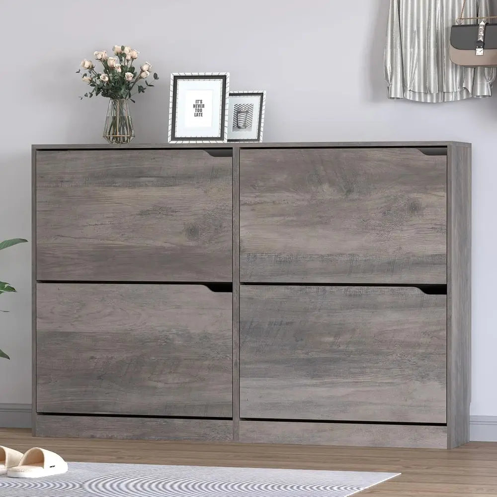 Compact Shoe Storage Cabinet with 4 Drawers, Space-Saving Shoe Rack for Home Entrances and Living Spaces - Buy online at  Vibe In Cart.