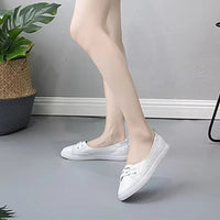 100% Genuine Leather Shoes Women Flat Causal Soft Comfortable Fashion Cowhide Brand Ladies White Shoes - Buy online at  Vibe In Cart.