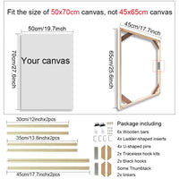 Wooden Rectangle Painting Frames in Sizes 50x70cm, 60x90cm, 60x120cm