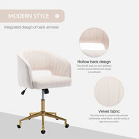 Velvet Office Desk Chair, Upholstered Home Office Desk Chairs with Adjustable Swivel Wheels, Ergonomic Office Chair - Buy online at  Vibe In Cart.