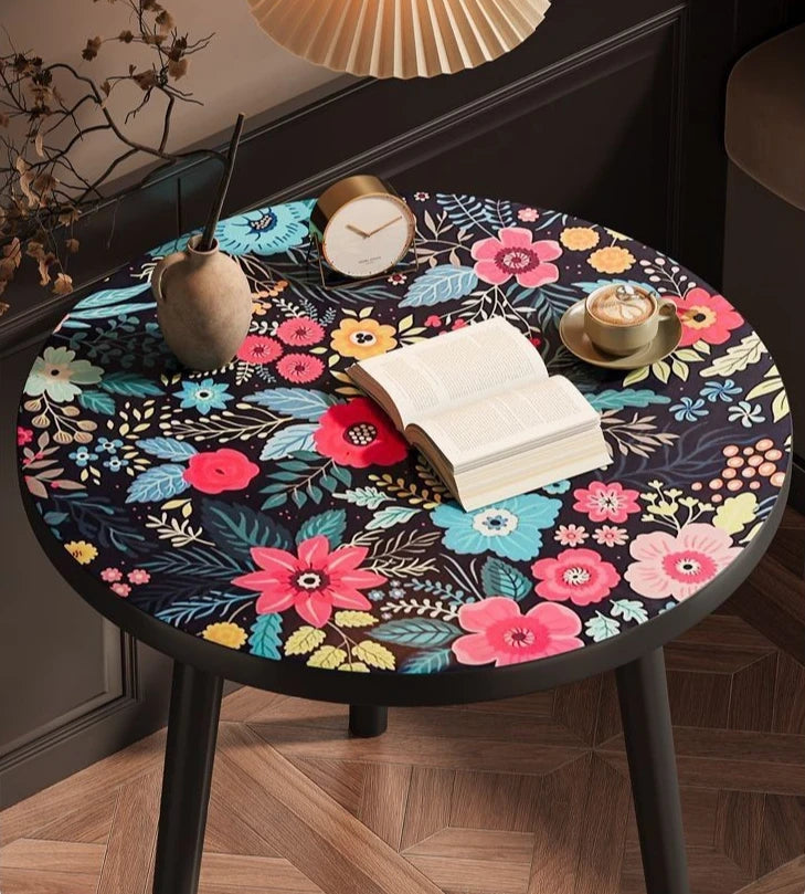 Round Wooden Coffee and Side Table in Modern Style for Living Room