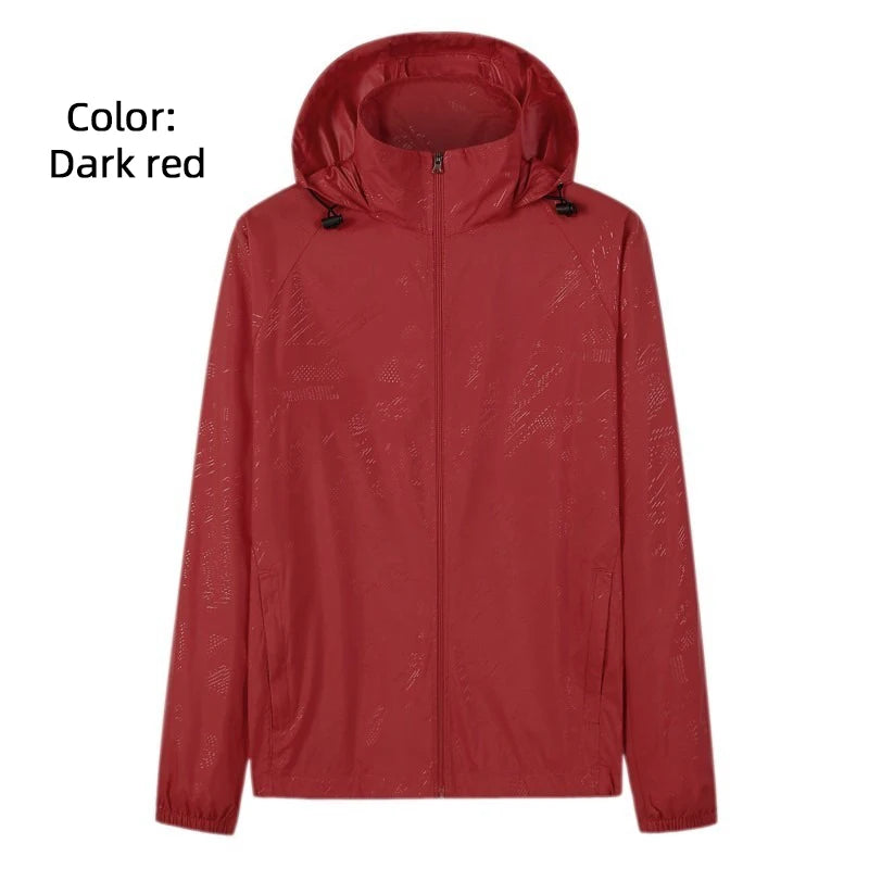 Hooded UV Waterproof Nylon Golf Jacket Unisex Foldable