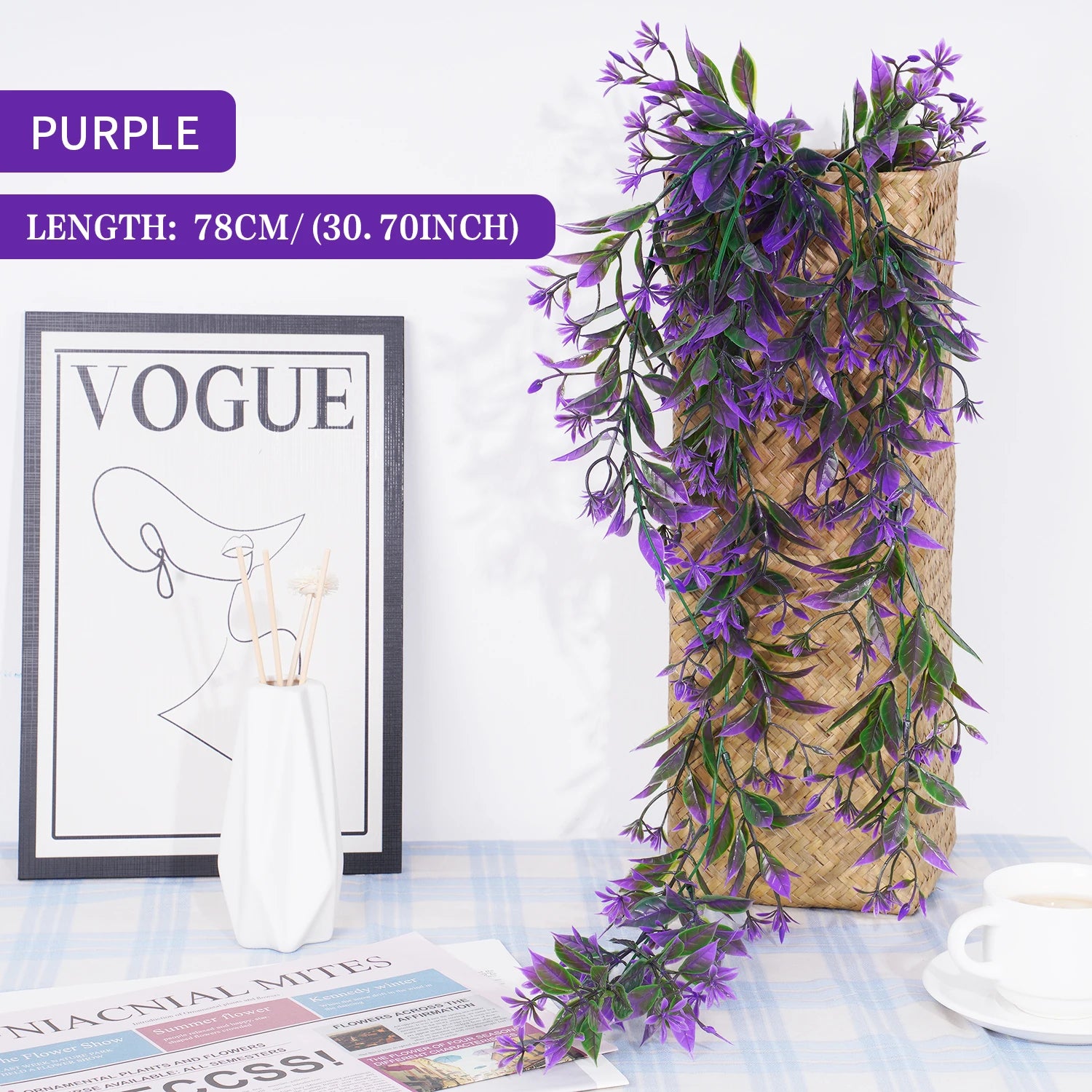 Artificial Plant Rattan Wall Hanging Vines Leaves Branches Plastic Fake Silk Leaf Green Plant Ivy Home Outdoor Garden Decor - Buy online at  Vibe In Cart.