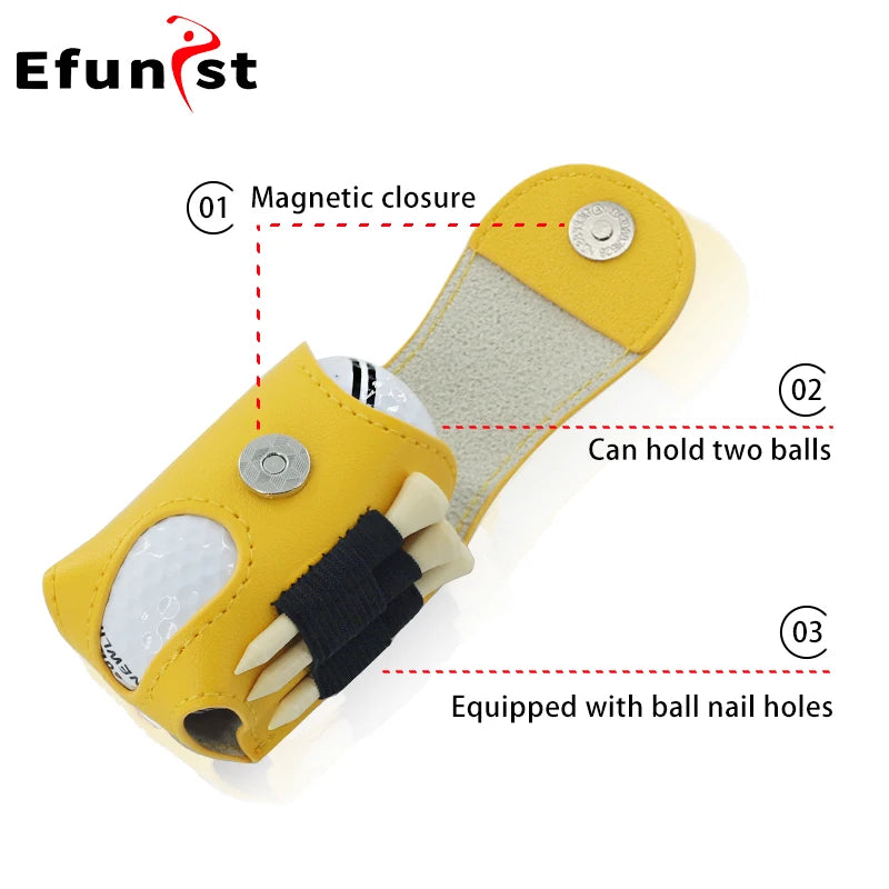 Small Golf Waist Bag in PU with Magnetic Closure, 3 54 mm Tees and Ball Clip