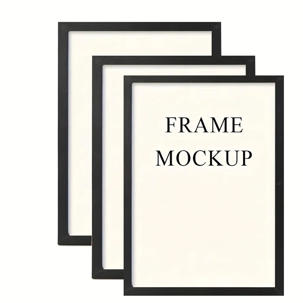 Wooden Rectangle Photo Frames Set of 3 with Multiple Sizes