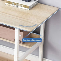 Sturdy Room Students Study Table Wide Desktop Rounded Corners Office Computer Desk With Storage Layer Simple Home Gaming Desk - Buy online at  Vibe In Cart.