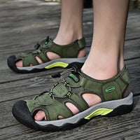 Summer Men's Sandals Classic Genuine Leather Sandals Fashion Outdoor Hiking Shoes Light  Breathable Non-slip Sneakers 38-48 - Buy online at  Vibe In Cart.