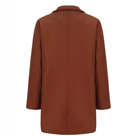 Men Coat Autumn Winter Mid Length Long Sleeve Man Outerwear Simple Solid Color Turn Down Collar Comfortable Daily Man Jacket - Buy online at  Vibe In Cart.