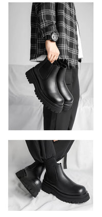 Men's Versatile Casual British Style Heightening Chelsea Boots, Paired with Trendy and Simple Ankle Boots for Outerwear. - Buy online at  Vibe In Cart.