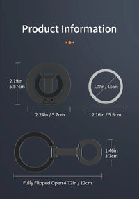 Universal Double Sided Magnetic Phone Ring Holder with Folding Stand