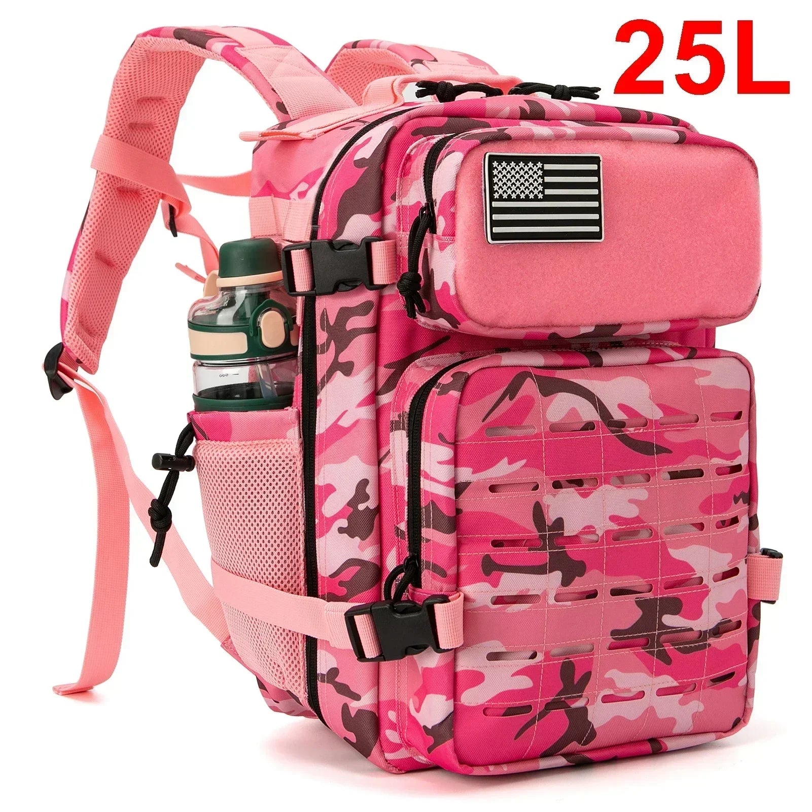 Outdoor Hiking Backpack in Polyester, 25L and 45L with Bottle Holder
