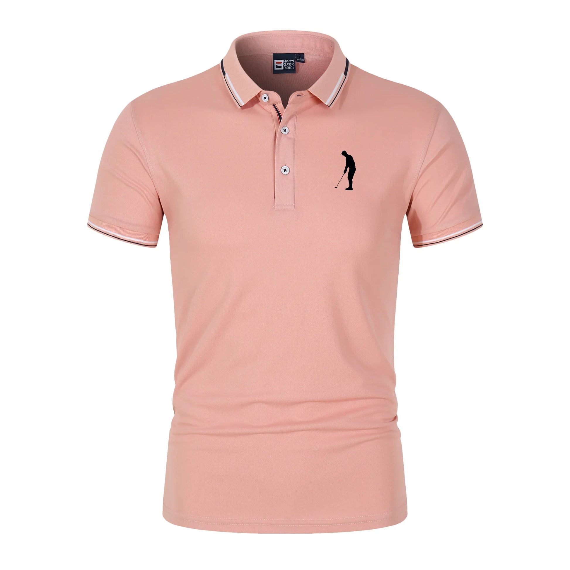 Men's Short Sleeve Turn-Down Collar Polyester Polo Shirt