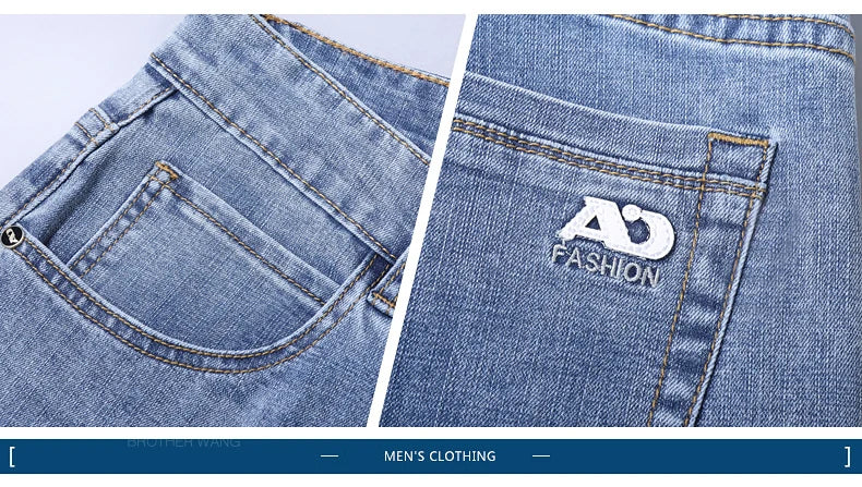 Spring Men's Light Blue Slim Jeans Stylish Casual Stretch Fabric Denim Pants Classic Trousers Smoke Gray - Buy online at  Vibe In Cart.