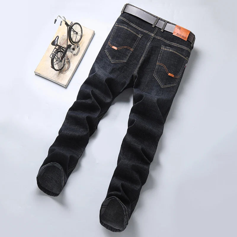New Men Light Luxury Stretch Slim Fit Pants Comfortable Soft Business Fashion Straight Casual Denim Trousers Male Brand Clothing - Buy online at  Vibe In Cart.