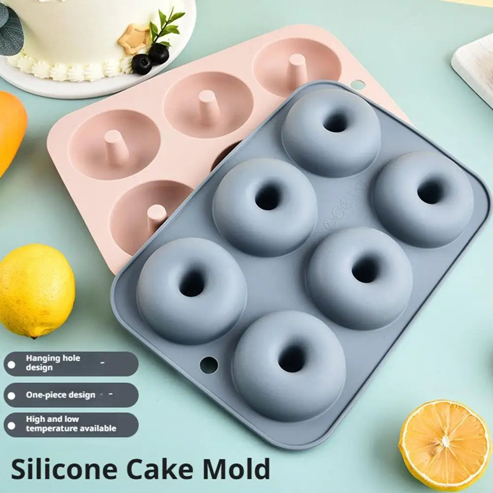 6 Holes Silicone Donut Mold Bagel Pan Non-stick Baking Heat Resistance DIY Mould Doughnut Maker Pan Baking Tool for Oven Bakewar - Buy online at  Vibe In Cart.