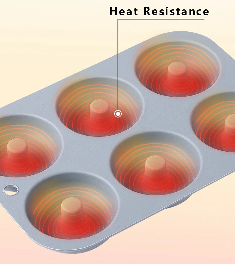 6Holes Baking Mold Food Grade Silicone Non-stick Donut Molds Chocolate Cupcake Pan DIY Muffin Kitchen Tool for Oven Bakeware - Buy online at  Vibe In Cart.