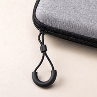 Grey Canvas Zipper Storage Bag for Earphones and Accessories