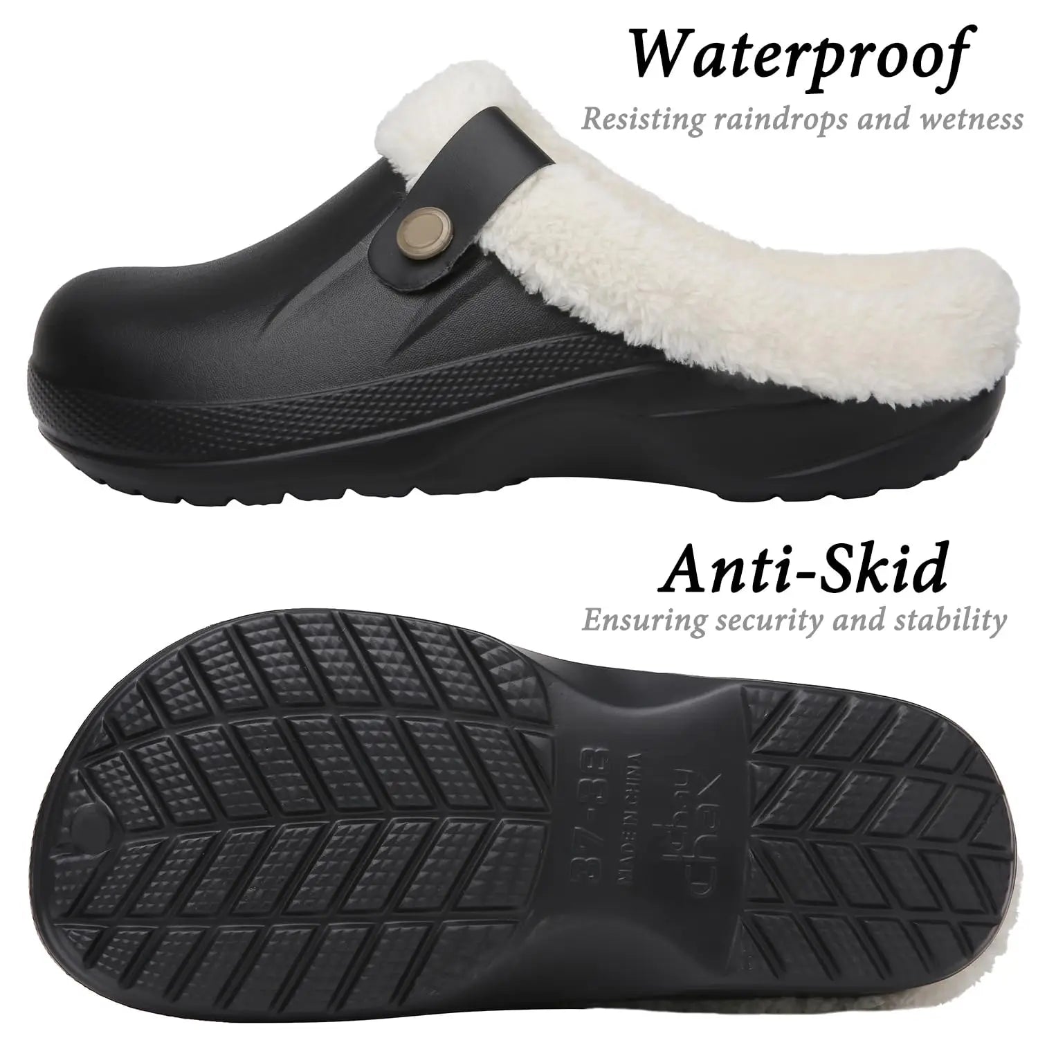 Kidmi Classic Fur Shoes For Men Women Lined Clogs Waterproof Shoes Winter Fuzzy Slippers for Women Men Indoor and Outdoor Shoes - Buy online at  Vibe In Cart.
